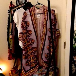 Free People velvet burnout kimono